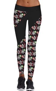 SZ60079 Womens Digital Polka Dot Print Christmas Active Workout Leggings Pants